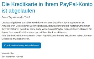 Text einer PayPal Nachricht